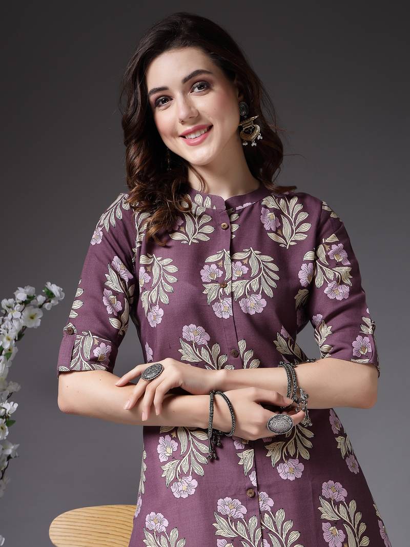 Women's Printed Rayon A-Line Kurta