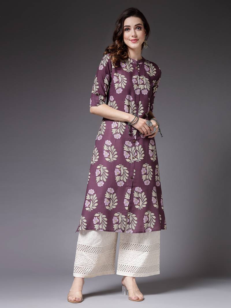 Women's Printed Rayon A-Line Kurta