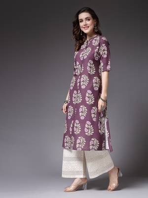 Women's Printed Rayon A-Line Kurta 4