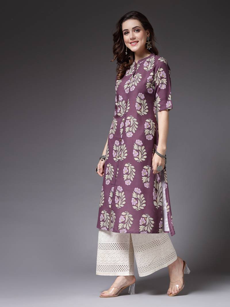Women's Printed Rayon A-Line Kurta