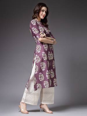 Women's Printed Rayon A-Line Kurta 5