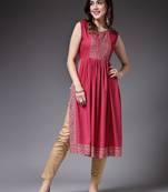 Women's Solid Rayon Naira Cut Kurta