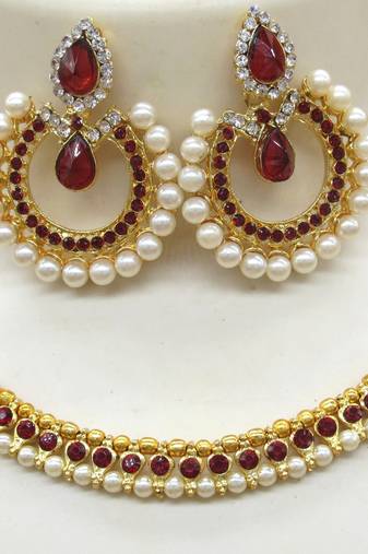 Pearl Golden Plated Necklace set
