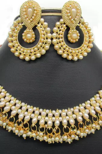 PEARL GOLDEN PLATED NECKLACE SET