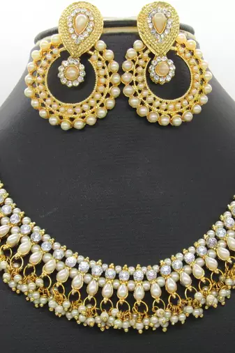 PEARL GOLDEN PLATED NECKLACE SET