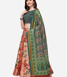 Peach Satin Silk Lehenga Choli Set With Dupatta