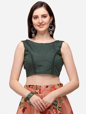 Peach Satin Silk Lehenga Choli Set With Dupatta 3