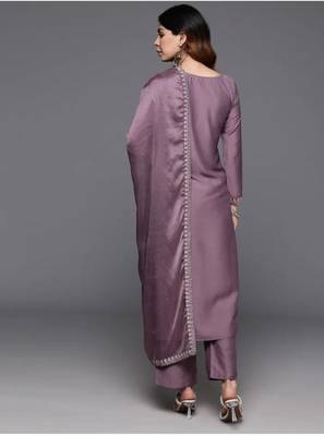Women's Chanderi Viscose Zari Work Top With Full Stitched Multi Sizes Straight Kurta  2