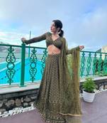 Mahendi Designer Lehenga Choli for Bridal and Bridesmaids Wedding Wear Choli