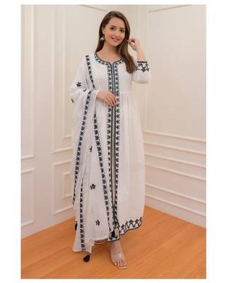  Women's Chanderi Viscose Top With Full Stitched Multi Sizes Straight Kurta  1
