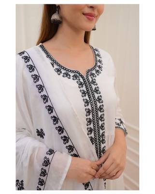  Women's Chanderi Viscose Top With Full Stitched Multi Sizes Straight Kurta  4
