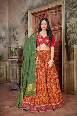 Gaji Silk Lehenga Choli Set With Dupatta 1