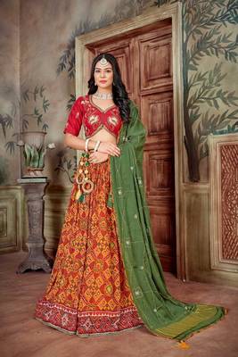 Gaji Silk Lehenga Choli Set With Dupatta 3