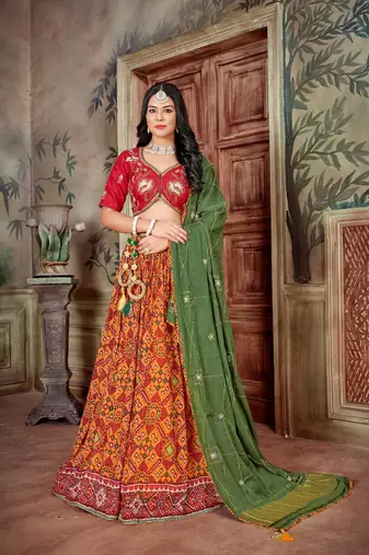 Gaji Silk Lehenga Choli Set With Dupatta