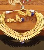 Designer gold plated kempu mango necklace set