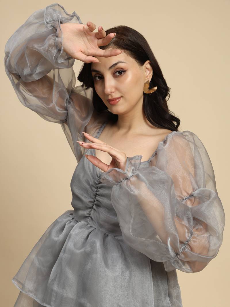 Elegant Organza Western Dress for Women