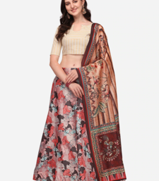 Pink Satin Silk Lehenga Choli Set With Dupatta