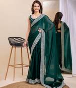Soft Jimmy Chau Silk Embroidery Saree & Blouse Mono Banglory