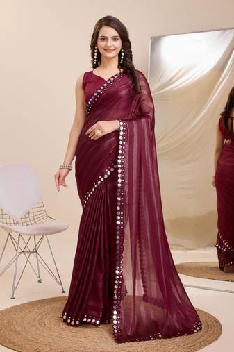 Soft Linning Silk Blend Saree With Mono Banglory Blouse