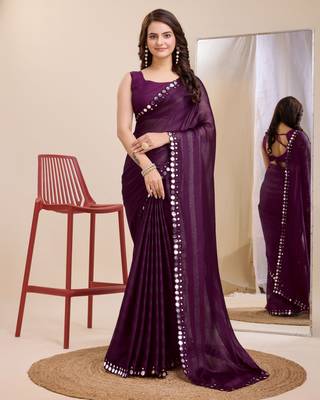 Soft Linning Silk Blend Saree With Mono Banglory Blouse 1