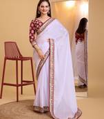 Soft Organza Embroidery Saree & Soft Mono Banglory Blouse