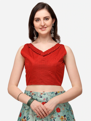 Sky Blue Satin Silk Lehenga Choli Set With Dupatta 4
