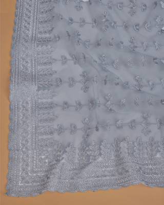 Soft Net Embroidery Saree & Banglory Silk Blouse 5