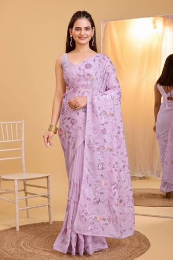 Soft Organza Embroidery Saree & Soft Organza Blouse
