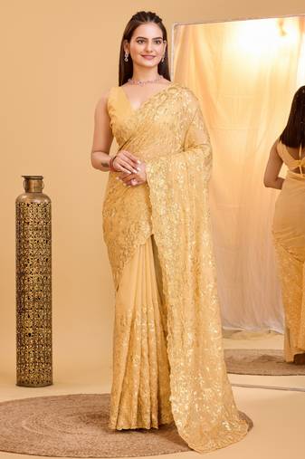 Soft Organza Embroidery Saree & Soft Organza Blouse