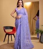 Soft Net Embroidery Saree & Soft Banglory Silk Blouse