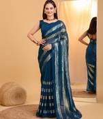 Soft Georgette Embroidery Saree & Soft Banglory Silk Blouse