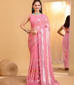 Soft Georgette Embroidery Saree & Soft Banglory Silk Blouse