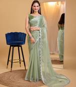 Soft Burberry Silk Embroidery Saree & Soft Banglory Silk Blouse