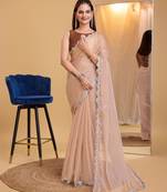 Soft Burberry Silk Embroidery Saree & Soft Banglory Silk Blouse