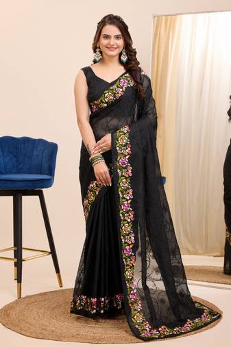 Soft Organza Embroidery Saree & Soft Organza Blouse