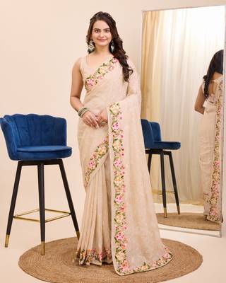 Soft Organza Embroidery Saree & Soft Organza Blouse 1