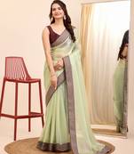 Soft Burberry Chiffon Embroidery Saree & Soft Burberry Chiffon Blous