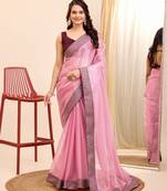 Soft Burberry Chiffon Embroidery Saree & Soft Burberry Chiffon Blous