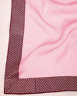 Soft Burberry Chiffon Embroidery Saree & Soft Burberry Chiffon Blous 5