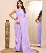 Soft Georgette Embroidery Saree & Soft Georgette Blouse