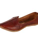 maroon leather jodhpuri mojaris for men