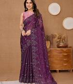 Soft Burberry Embroidery Saree & Soft Mono Banglory Blouse