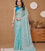 Soft Burberry Embroidery Saree & Soft Mono Banglory Blouse