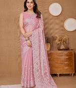 Soft Burberry Embroidery Saree & Soft Mono Banglory Blouse