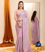 Soft Georgette Embroidery Saree & Soft Mono Banglory Blouse