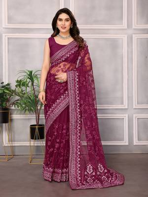 Soft Net Embroidery Saree & Soft Net Blouse 1