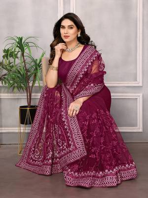 Soft Net Embroidery Saree & Soft Net Blouse 2