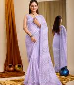 Soft Georgette Embroidery Saree & Soft Georgette Blouse