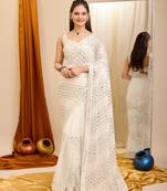 Soft Georgette Embroidery Saree & Soft Georgette Blouse