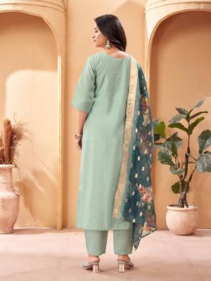  Women's Chanderi Viscose Top With Full Stitched Multi Sizes Straight Kurta  3